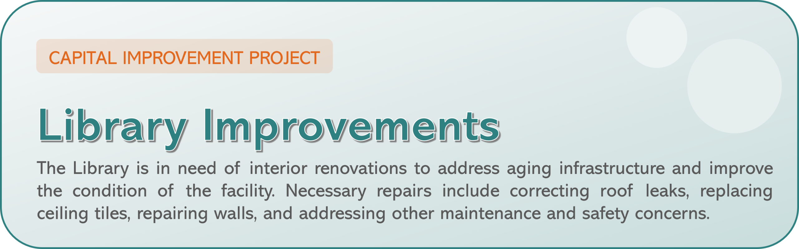 Library Improvements Header
